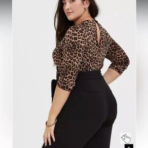 Torrid Leopard Surplice Stretch Knit Jumpsuit Plus Size 3